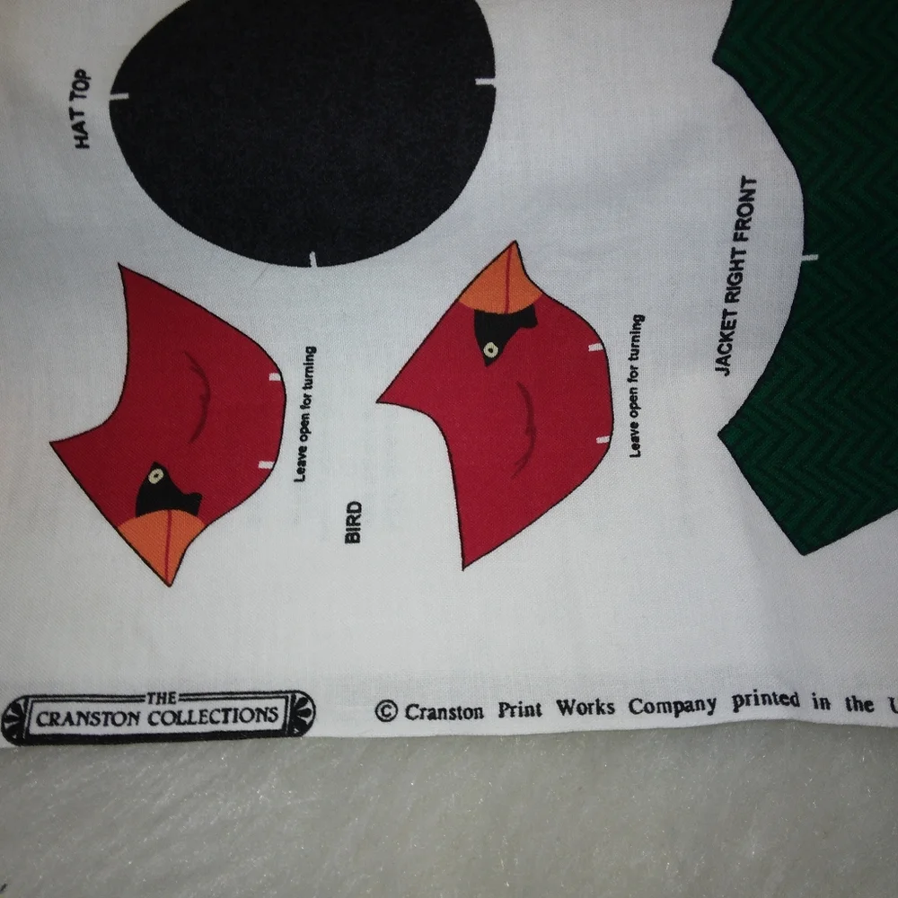 FABRIC Jack Snow Snowman Doll Fabric Panel